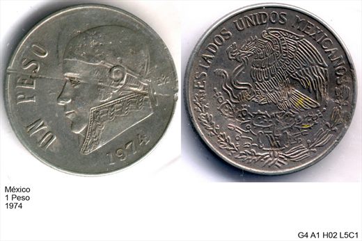 Mexico - Peso 1 - 1974 - G4 A1 H02 L5C1