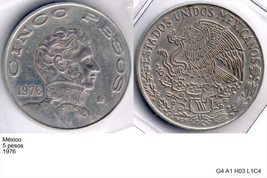 Mexico - Peso 5 - 1976 - G4 A1 H03 L1C4