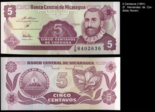 Nicaragua - Centavo 5 - 1991