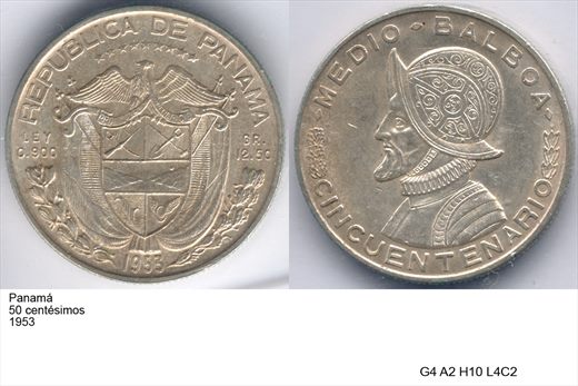 Panama - Centesimo 50 - 1953 - G4 A2 H10 L4C2