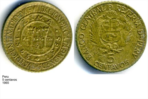 Peru - Centavo 5 - 1965 - G6 A3 H03 L6C6