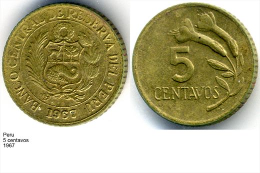 Peru - Centavo 5 - 1967 - G6 A3 H03 L7C1
