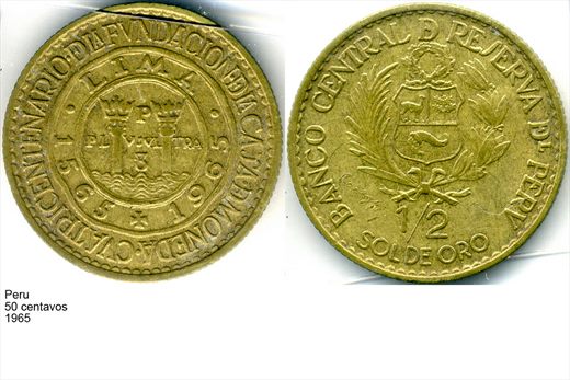 Peru - Centavo 50 - 1965 - G6 A3 H03 L5C3