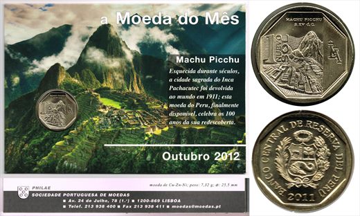Peru - Nuevo Sol 1 - 2011 Moeda do mes outubro 2012