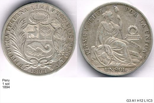 Peru - Sol 1 - 1894 - G3 A1 H12 L1C3