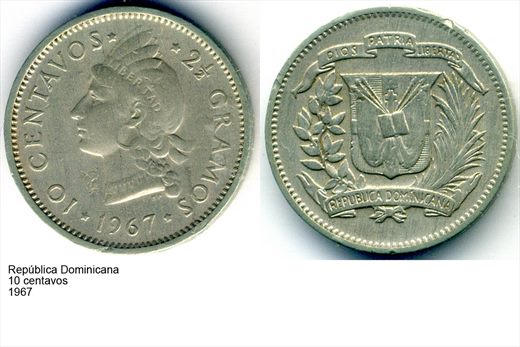 Republica Dominicana - Centavo 10 - 1967 - G6 A3 H01 L2C2
