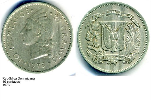 Republica Dominicana - Centavo 10 - 1973 - G6 A3 H01 L2C3