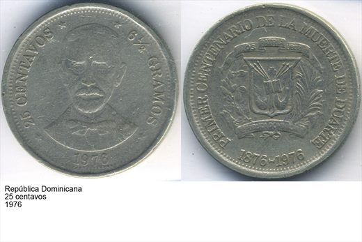 Republica Dominicana - Centavo 25 - 1976 - G5 A2 H11 L6C2