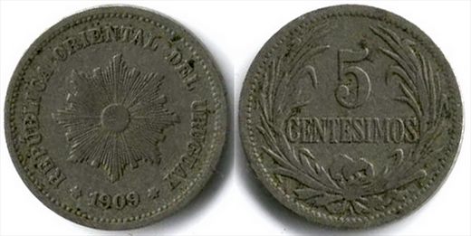 Uruguai - Centesimo 5 - 1909