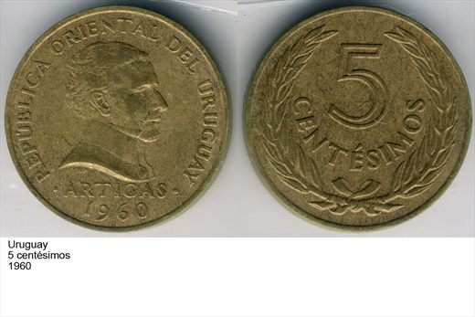 Uruguai - Centesimo 5 - 1960 - G6 A1 H03 L4C2