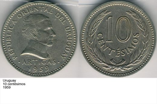 Uruguai - Centesimo 10 - 1959 - G6 A1 H03 L4C4