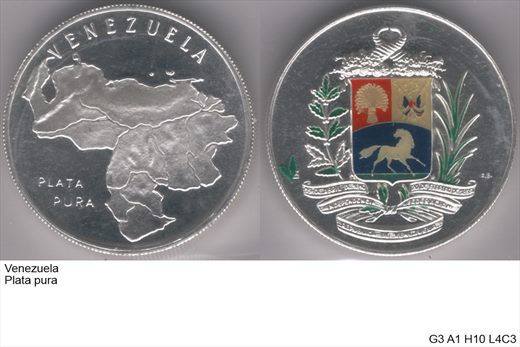 Venezuela - Medalha - Plata Pura - G3 A1 H10 L4C3
