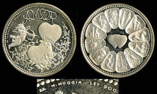 Venezuela - Medalha em prata - AMOR - Zodiaco