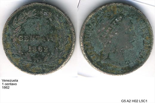 Venezuela - Centavo 1 - 1862 - G5 A2 H02 L5C1