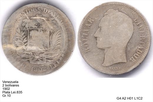 Venezuela - Bolivar 2 - 1902 - G4 A2 H01
