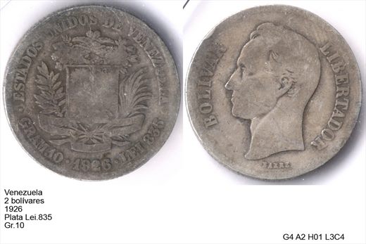 Venezuela - Bolivar 2 - 1926 - G4 A2 H01 L3C4