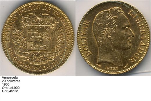Venezuela - Bolivar 20 - 1905 - G6 A2 H04 L6C3