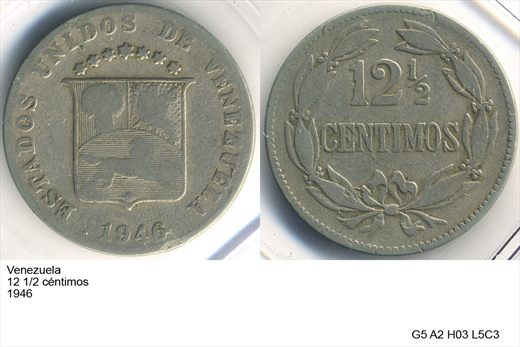 Venezuela - Centimo 12,5 - 1946 - G5 A2 H03 L5C3