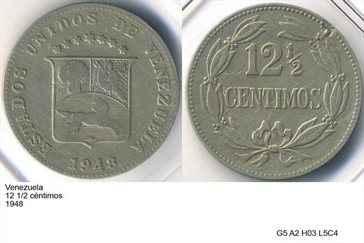 Venezuela - Centimo 12,5 - 1948 - G5 A2 H03 L5C4