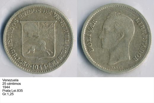Venezuela - Centimo 25 - 1944 - G6 A2 H05 L2C2