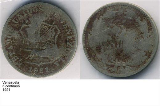 Venezuela - Centimo 5 - 1921 - G6 A2 H05 L7C1