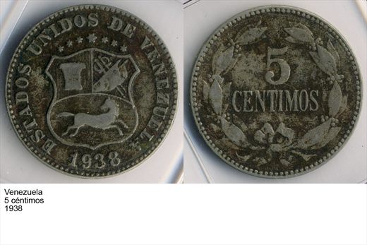 Venezuela - Centimo 5 - 1938 - G6 A2 H05 L7C5