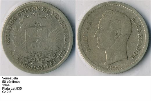 Venezuela - Centimo 50 - 1944 - G6 A2 H05 L4C6