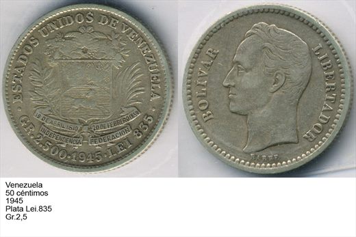 Venezuela - Centimo 50 - 1945 - G6 A2 H05 L5C1