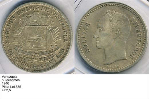 Venezuela - Centimo 50 - 1946 - G6 A2 H05 L5C2