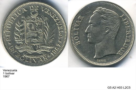 Venezuela - Bolivar 1 - 1967 - G5 A2 H03 L2C5