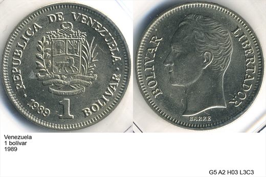 Venezuela - Bolivar 1 - 1989 - G5 A2 H03 L3C3