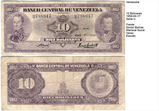 Venezuela - Bolivar 10 - 1958-04-17 - Serie U