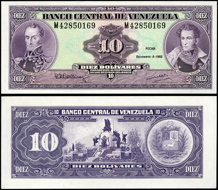 Venezuela - Bolivar 10 - 1992-12-08 - Serie M
