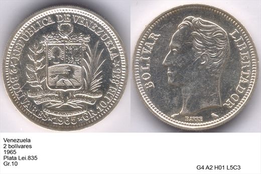 Venezuela - Bolivar 2 - 1965 - G4 A2 H01 L5C3