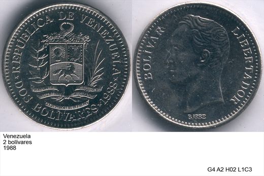 Venezuela - Bolivar 2 - 1988 - G4 A2 H02 L1C3