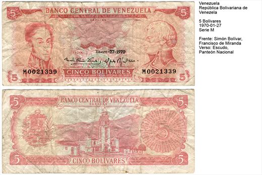 Venezuela - Bolivar 5 - 1970-01-27 - Serie M