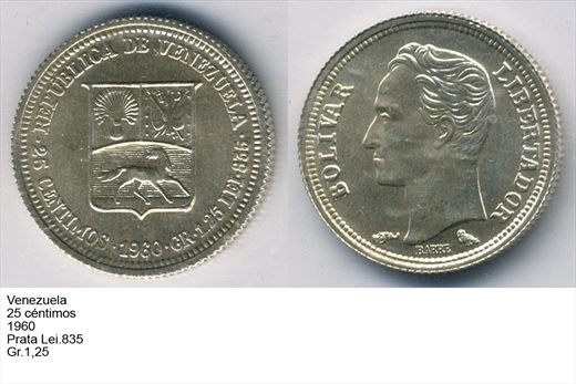 Venezuela - Centimo 25 - 1960 - G6 A2 H05 L3C1