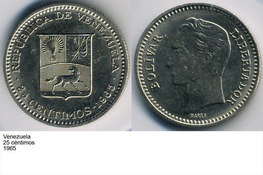 Venezuela - Centimo 25 - 1965 - G6 A2 H05 L3C2