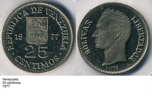 Venezuela - Centimo 25 - 1977 - G6 A2 H05 L3C3