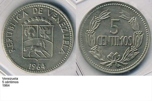 Venezuela - Centimo 5 - 1964 - G6 A2 H06 L1C5