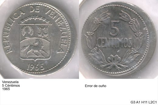 Venezuela - Centimo 5 - 1965 - Defectuosa - G3 A1 H11 L2C1