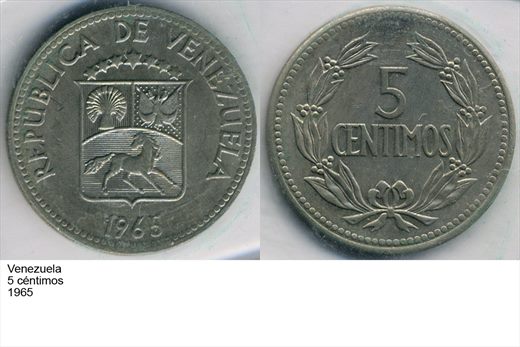 Venezuela - Centimo 5 - 1965 - G6 A2 H06 L1C6