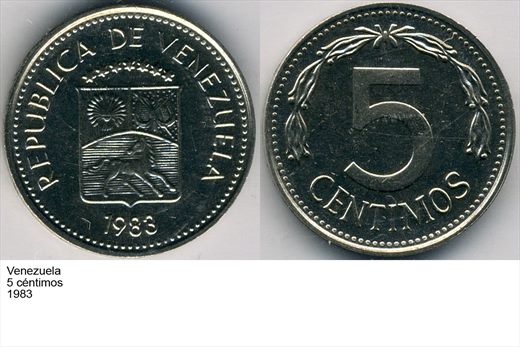 Venezuela - Centimo 5 - 1983 - G6 A2 H06 L2C5