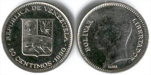 Venezuela - Centimo 50 - 1990