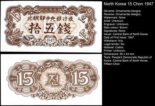 Coreia do Norte - Chon 15 - 1947