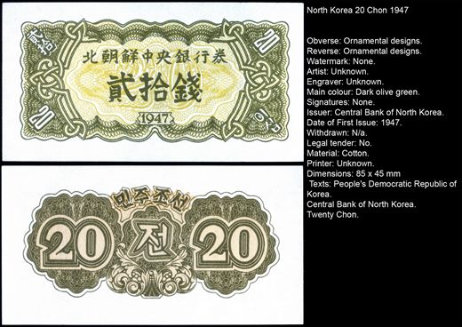 Coreia do Norte - Chon 20 - 1947