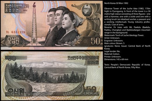 Coreia do Norte - Won 50 - 1992