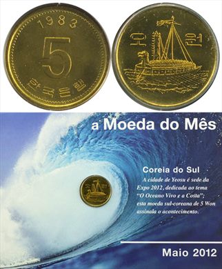 Coreia do Sul - Won 5 - 1983 (Moeda do Mes Maio 2012)