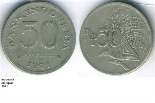 Indonesia - Rupia 50 - 1971 - G5 A2 H12 L3C1