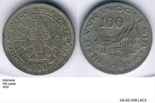 Indonesia - Rupia 100 - 1978 - G4 A2 H08 L4C3